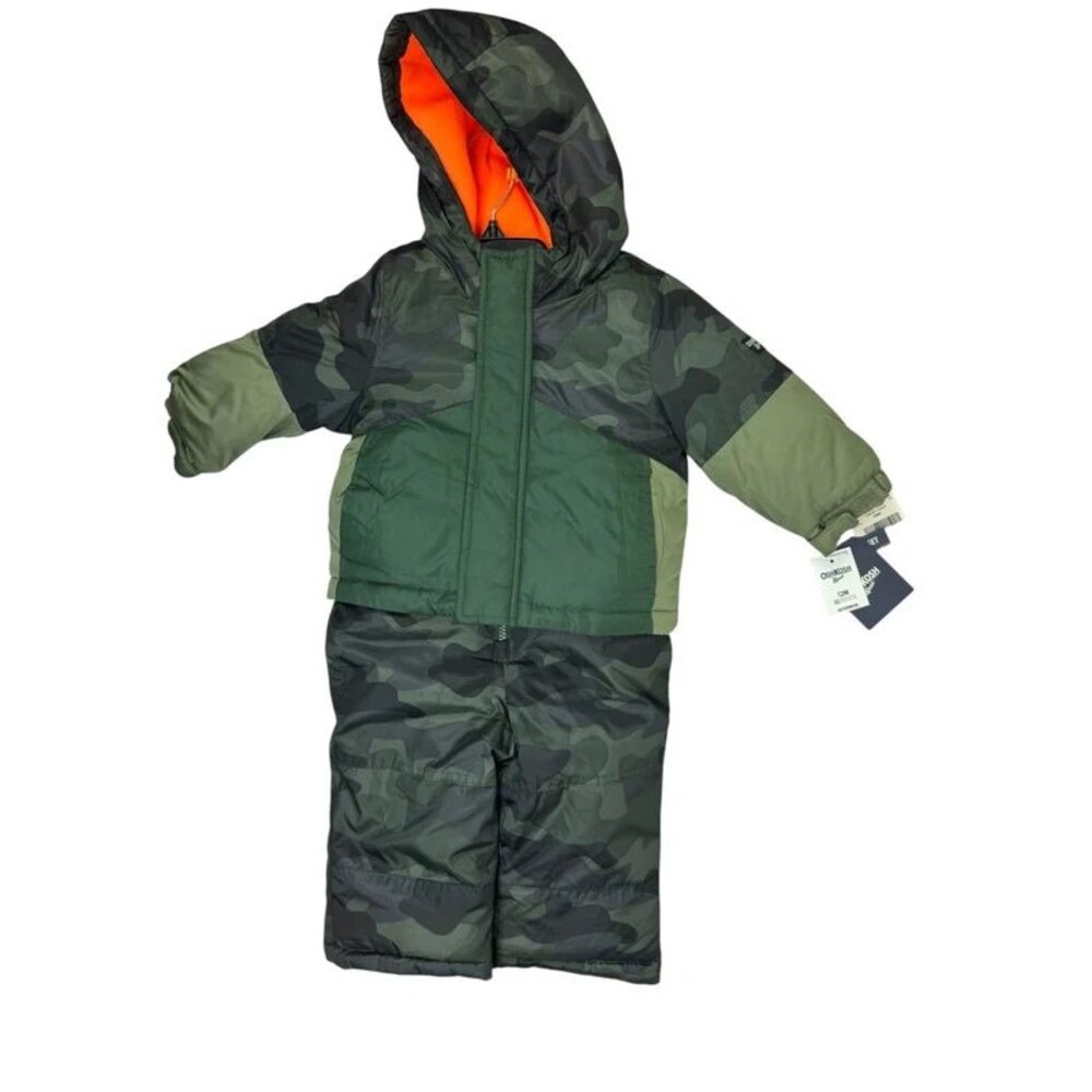 NWT OshKosh camo coat & snow bib set 12m